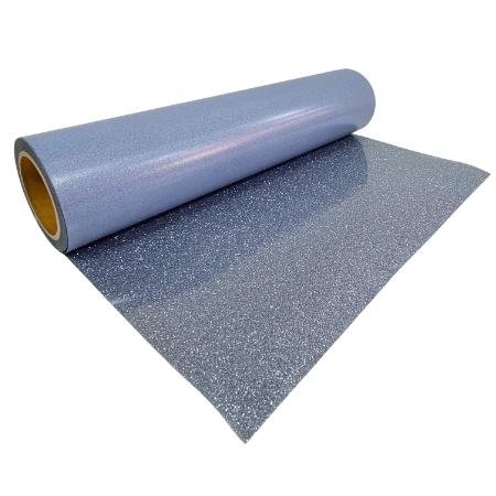 Vinilo glitter plata
